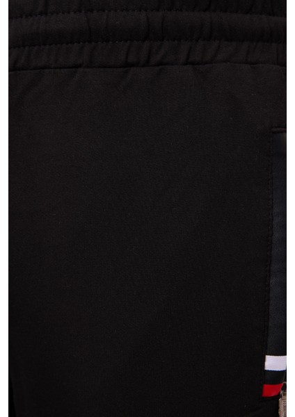 Siyah Fermuar Cepli Dar Kalıp Klasik Paça Erkek Eşofman Alt - 84649 indirimleri