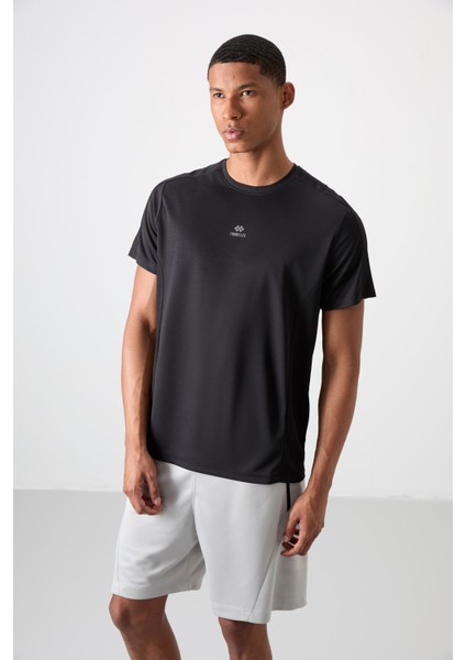 Tommy Life Siyah Polyester Nefes Alan Dokulu Ince Esnek Standart Fit Erkek Performans T-Shirt - 88390 fırsatları