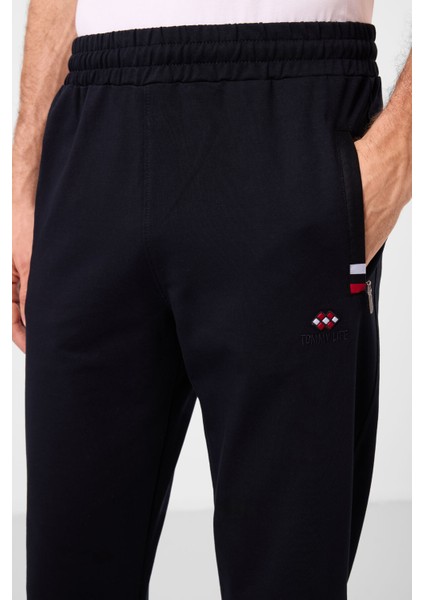 Lacivert Fermuar Cepli Dar Kalıp Klasik Paça Erkek Eşofman Alt - 84649 fırsatları