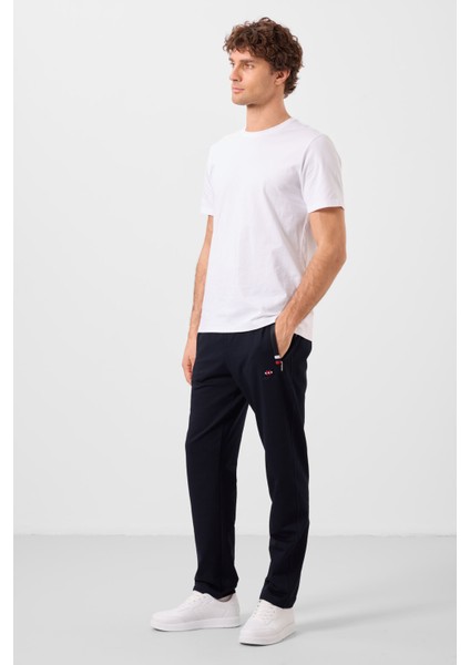 Lacivert Fermuar Cepli Dar Kalıp Klasik Paça Erkek Eşofman Alt - 84649 indirimleri