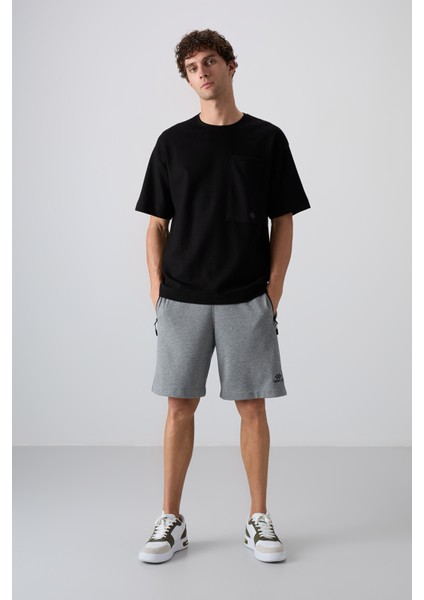 Tommy Life Siyah Pamuklu Kalın Yüzeyi Dokulu Oversize Fit Basic Erkek T-Shirt - 88341 fiyatları