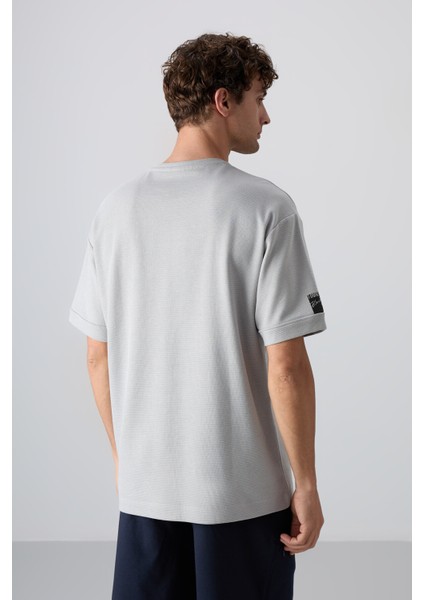 Taş Pamuklu Kalın Yüzeyi Dokulu Oversize Fit Basic Erkek T-Shirt - 88339 indirimleri