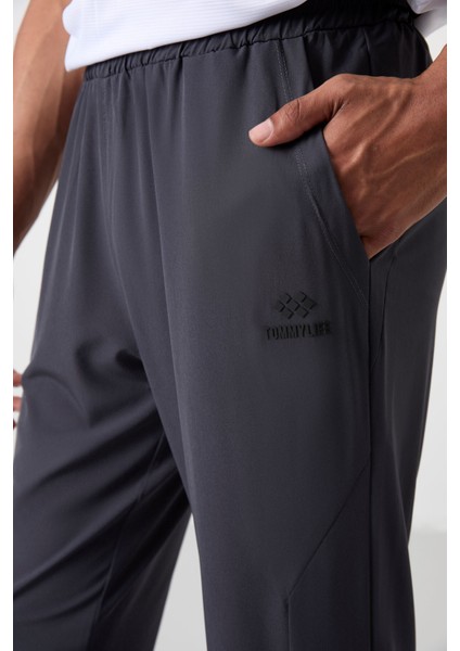 Antrasit Polyester Ince Yumuşak Comfort Fit Erkek Eşofman Alt - 82119 modelleri