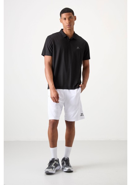 Siyah Logo Baskılı Standart Kalıp Polo Yaka Aktif Spor Erkek T-Shirt - 88252 fiyatları