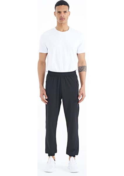 Tommy Life Siyah Erkek Basic Cepli Bağcıklı Rahat Form Lastik Paça Eşofman Altı - 84826
