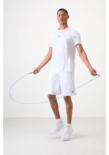 Tommy Life Beyaz Polyester Nefes Alan Dokulu Ince Esnek Standart Fit Erkek Performans T-Shirt - 88384