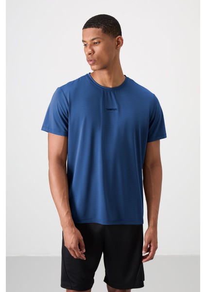 Tommy Life Parlament Polyester Nefes Alan Dokulu Ince Esnek Standart Fit Erkek Performans T-Shirt - 88384
