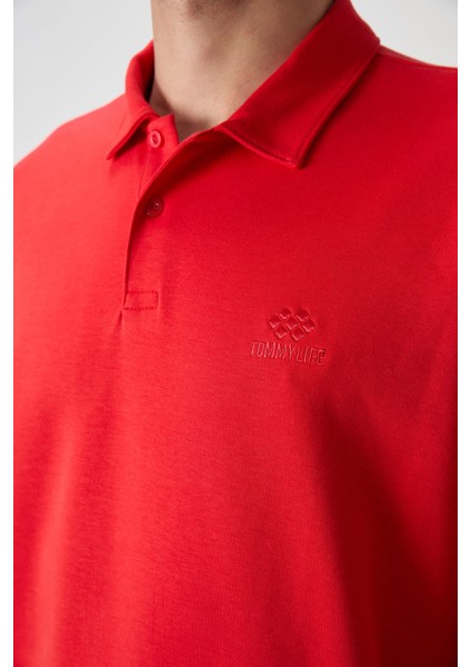 Tommy Life Fiesta Pamuklu Kalın Yumuşak Dokulu Oversize Fit Basic Polo Yaka Erkek T-Shirt - 88327 modelleri
