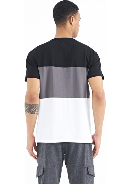 Siyah Renk Geçişli Baskı Detaylı O Yaka Standart Kalıp Erkek T-Shirt - 88177 indirimleri