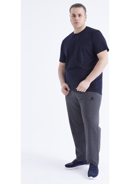 Lacivert Basic Kısa Kol O Yaka Büyük Beden Erkek T-Shirt - 88072 fırsatları