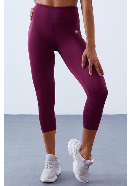 Bordo Yüksek Bel Toparlayıcı Çapraz Sırt Detaylı Slim Fit Kadın Tayt Takım - 95283 fırsatları