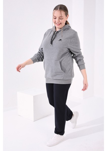 Lacivert Klasik Paça Taş Detaylı Kadın Büyük Beden Eşofman Alt - 94040 fiyatları