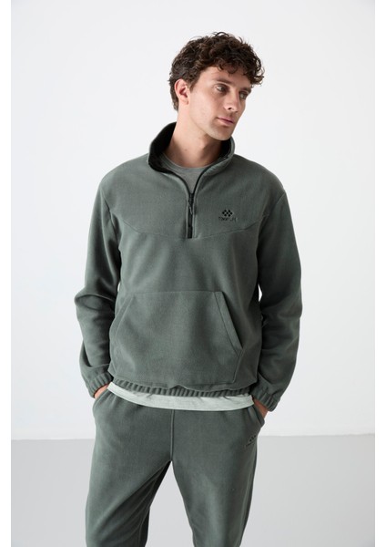 Tommy Life Çağla Erkek Yarım Fermuar Dik Yaka Lastik Paça Polar Eşofman Takımı - 85159 modelleri