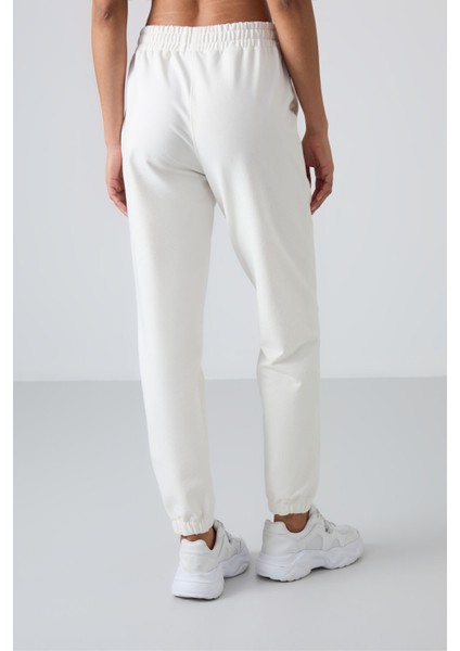 Ekru Cepli Yüksek Bel Rahat Form Lastik Paça Kadın Eşofman Alt - 94583 indirimleri