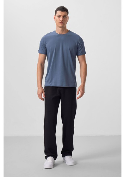 Petrol Erkek Basic Kısa Kol Standart Kalıp O Yaka T-Shirt - 87911 fiyatları