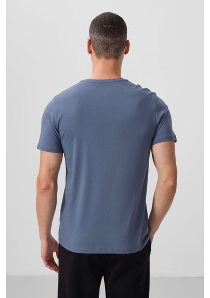 Petrol Erkek Basic Kısa Kol Standart Kalıp O Yaka T-Shirt - 87911 indirimleri