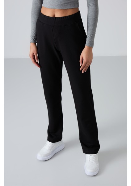 Tommy Life Siyah Kadın Yüksek Bel Cepli Slim Fit Klasik Paça Eşofman Alt - 94185 fiyatları
