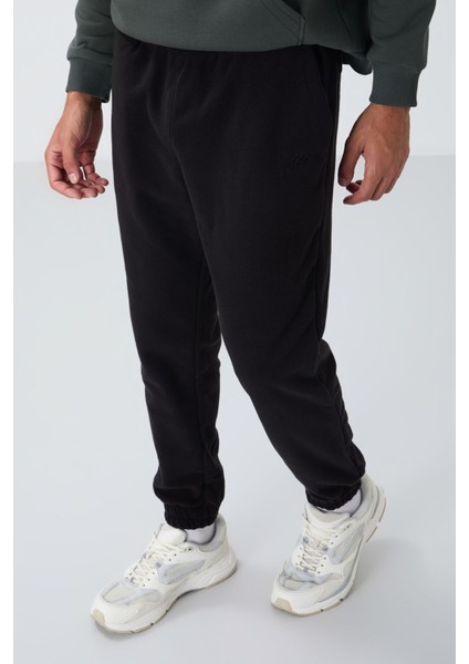 Tommy Life Siyah Erkek Gizli Fermuarlı Rahat Form Lastik Paça Polar Eşofman Alt - 84866 modelleri