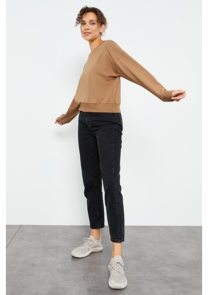 Toprak Basic Rahat Form O Yaka Kadın Sweatshirt - 97114 fırsatları