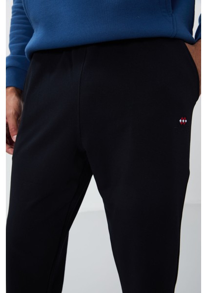 Lacivert Klasik Cepli Standart Kalıp Manşetli Erkek Eşofman Alt - 84652 fırsatları