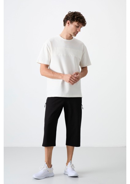 Siyah Fermuar Cepli Standart Kalıp Klasik Paça Erkek Kapri - 83091 fiyatları