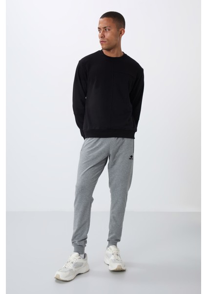 Tommy Life Gri Melanj Erkek Fermuar Cepli Standart Kalıp Jogger Eşofman Alt-84651 fiyatları