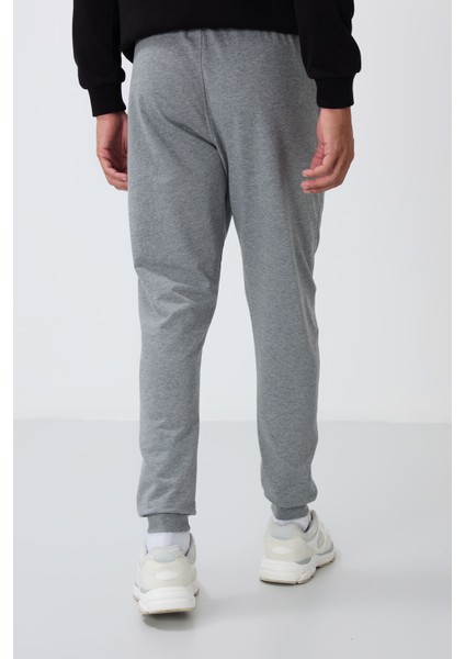 Tommy Life Gri Melanj Erkek Fermuar Cepli Standart Kalıp Jogger Eşofman Alt-84651 indirimleri