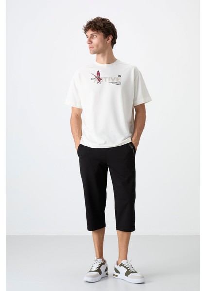 Siyah Ön Cep Detaylı Standart Kalıp Klasik Paça Erkek Kapri - 83092