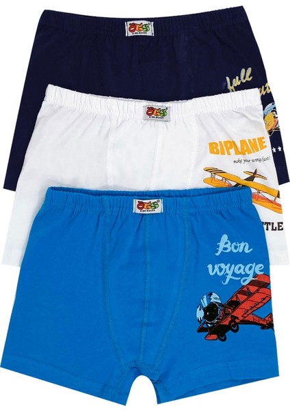 Erkek Çocuk Boxer 3'lü Baskılı (%96 Pamuk - %4 Elastan)