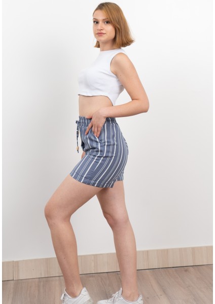 Beli Lastikli Çizgili Kısa Cepli Şort 30282 fiyatları