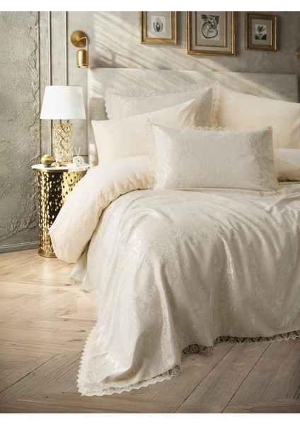 Chi Chi Çift Kişilik Pikeli Nevresim Takımı Velora Cappuccino