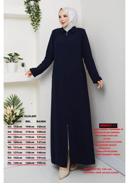 Büyük Beden Ferace Krep Kumaş Yazlık Ince Lacivert 2501 fiyatları