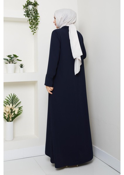 Büyük Beden Ferace Krep Kumaş Yazlık Ince Lacivert 2501 indirimleri