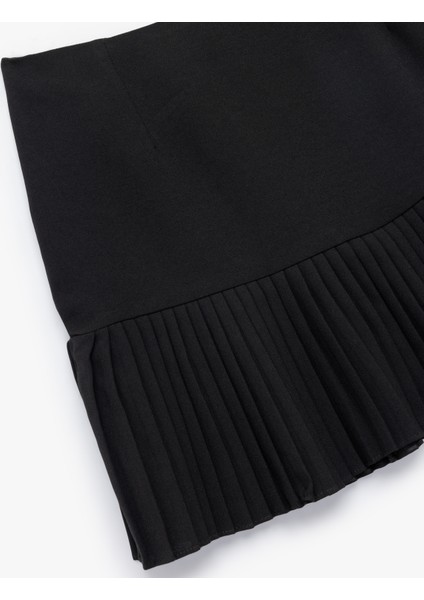 Krep Kumaş Piliseli Mini Etek modelleri