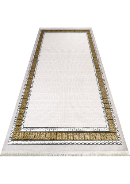 Dindigul Çerçeveli Beyaz Akrilik Dikdörtgen Modern Desenli Akrilik Hav Vermeyen Leke Tutmayan Kolay Temizlenen Yumuşak Makine Salon Yolluk Mutfak Halı fırsatları