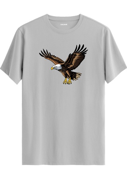 Kartal Tasarım Güçlü Ruh Özgürlük %100 Pamuk Premium Kumaş Tişört