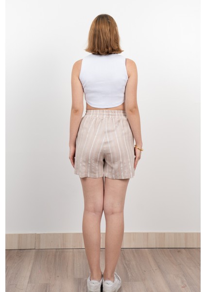 Beli Lastikli Çizgili Kısa Cepli Şort 30282 indirimleri