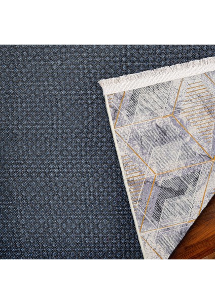 Geometrik Gri Pamuk Dikdörtgen Modern Desenli Pamuk Makinada Yıkanabilir Hav Toz Vermez Leke Tutmayan Kaymaz Taban Dijital Makine Baskı Salon Yolluk Mutfak Halı indirimleri