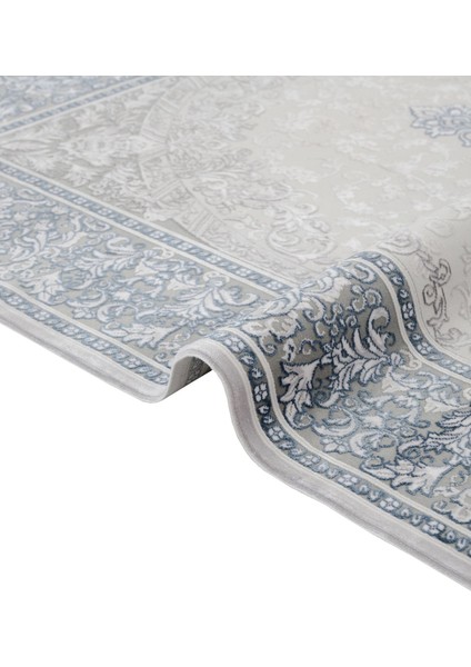 Klasik Mavi Akrilik Dikdörtgen Modern Desenli Akrilik Hav Vermeyen Leke Tutmayan Kolay Temizlenen Yumuşak Makine Salon Yolluk Mutfak Halı fırsatları