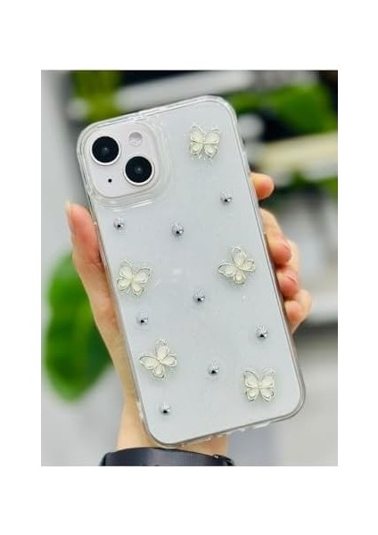 Aksesuar Iphone 13-14 ve 15 ile Uyumlu Inci Kelebek Oyuncak Tasarımlı Esnek Silikon Kılıfı fiyatları