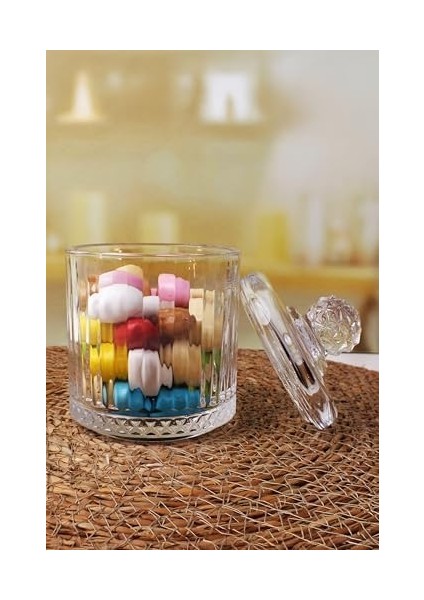 Lüx Kristal Büyük Cam Şekerlik & Cam Lokumluk, Kesme Cam Lüx Şekerlik 13CM*7.8CM - 06638 fiyatları