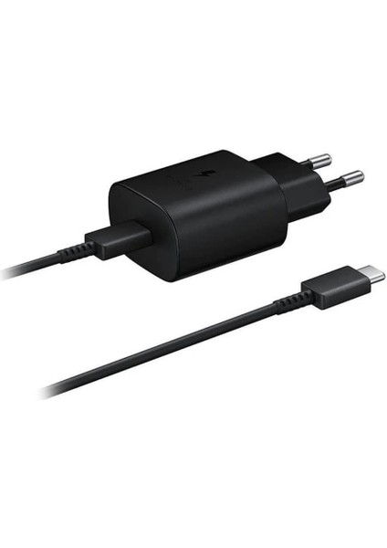 EP-TA800XBEGWW Şarj Aleti, USB Type A (25W), Hızlı Şarj Teknolojisi, Siyah - Type C Kablo Dahil