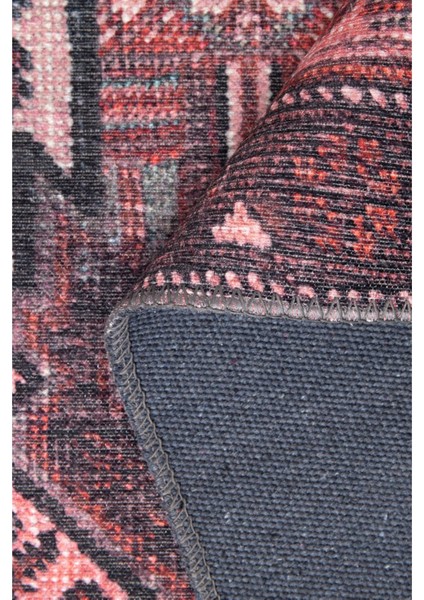 Exeter Klasik Bordo Polyester Dikdörtgen Modern Desenli Pamuk Makinada Yıkanabilir Hav Toz Vermez Leke Tutmayan Kaymaz Taban Dijital Makine Baskı Salon Yolluk Mutfak Halı fırsatları
