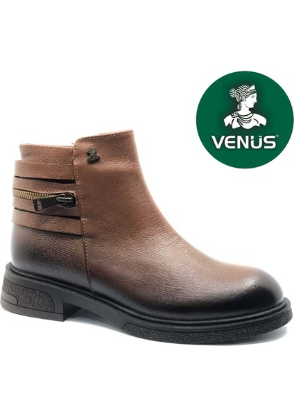 Kadın Hakiki Deri Fermuar Detaylı Bot 2551022K - Taba - 36