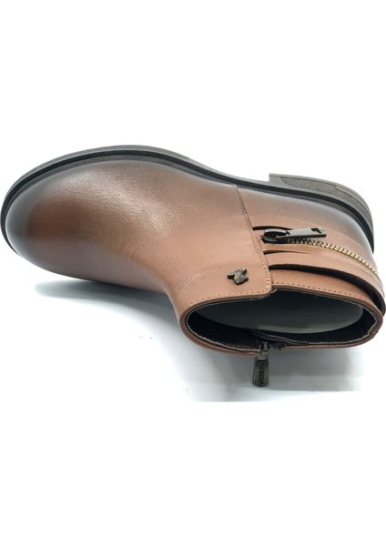 Kadın Hakiki Deri Fermuar Detaylı Bot 2551022K - Taba - 36 indirimleri