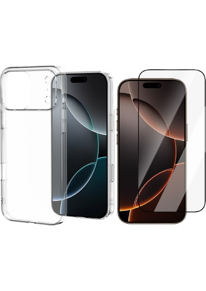 iPhone 17 Pro Max Kılıf Zore Droga Kapak + Cam Ekran Koruyucu