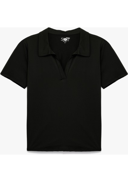 Kısa Kollu Polo Yaka Rahat Kalıp Spor Tişört