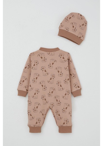 Erkek Bebek Tulum Sevimli Köpekçik Desenli 0-6 Ay, Açık Kahverengi fiyatları