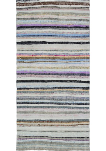 Girit Bej Çizgili Yün Modern Desenli Yün Hav Toz Vermez Leke Tutmayan Salon Yolluk Mutfak El Dokuma Halı