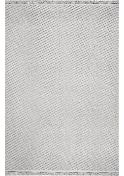 Ecesk Çizgili Gri Mikrofiber Dikdörtgen Modern Desenli Akrilik Hav Vermeyen Leke Tutmayan Kolay Temizlenen Yumuşak Makine Salon Yolluk Mutfak Halı